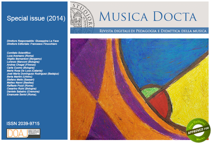 					Visualizza 2014: Transmission of musical knowledge: Constructing a European citizenship
				